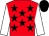 Red, black stars, white sleeves, black cap (R C Sooknanan)