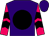 Purple, black disc, black chevrons on fuchsia sleeves (Crystal Park Stables, Inc)