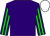 Purple, Green striped sleeves, White cap ()