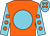 Orange, Light Blue disc, Light Blue sleeves, Orange spots and spots on cap ()