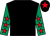 Black, emerald green sleeves, red stars, black cap, red star ()
