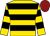 Gold, black hoops, scarlet cap ()