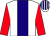 White, dark blue stripe, red sleeves, white and dark blue striped cap ()