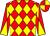 red and yellow diamonds, diabolo on sleeves, quartered cap ()