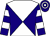 Dark Blue and White diabolo, hooped sleeves and cap ()