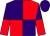 Purple and Red (quartered), halved sleeves, Purple cap ()