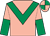 Pink, Emerald Green chevron, halved sleeves, quartered cap ()
