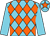 Light Blue and Orange diamonds, Light Blue sleeves, Light Blue cap, Orange star ()