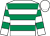 White, emerald green hoops on body, white cap ()