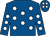 Royal blue, white spots ()