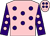 Pink, purple spots, purple sleeves, pink spots ()