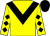 Yellow, black chevron, diamonds on sleeves, black cap ()