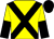 Yellow, Black cross belts, Yellow and Black halved sleeves, Black cap ()