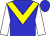 Blue, yellow chevron, white sleeves, blue cap ()