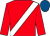 Red, white sash, royal blue cap ()