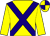 Yellow, dark blue cross belts, quartered cap ()