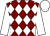 Maroon and white diamonds, white sleeves and cap ()