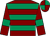 Maroon, emerald green hoops and armlets, quartered cap ()