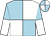 Light blue and white (quartered), halved sleeves ()