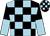 Black and light blue check, halved sleeves ()