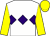 White, purple triple diamond, yellow sleeves and cap ()