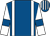 Royal blue, white braces, white sleeves, royal blue armlets, royal blue and white striped cap ()