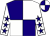 Dark blue and white (quartered), white sleeves, dark blue stars ()