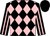 Black and pink diamonds, striped sleeves, black cap ()