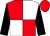 Red and white (quartered), black sleeves, red cap ()