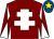 Maroon, white cross of lorraine, diabolo on sleeves, royal blue cap, yellow star ()