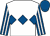 White, royal blue triple diamond, royal blue and white striped sleeves, royal blue cap ()