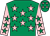 Emerald green, pink stars, pink sleeves, emerald green stars ()