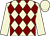Beige and maroon diamonds, beige sleeves and cap ()