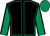 Black, emerald green seams, emerald green sleeves, black seams, emerald green cap ()