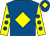 Royal blue, yellow diamond, yellow sleeves, royal blue spots, royal blue cap, yellow diamond ()