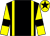 Black, yellow braces, yellow sleeves, black armlets and star on yellow cap ()
