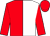 Red and white (halved), red sleeves and cap ()