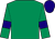 Emerald green, dark blue armlets, dark blue cap ()