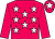 Cerise, white stars, cerise sleeves, cerise cap, white star ()