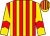 red, gold stripes, red chevron on gold sleeves, gold and red striped cap ()