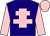 Dark blue, pink cross of lorraine, sleeves and cap ()