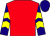 Red, dark blue and yellow chevrons on sleeves, dark blue cap ()