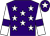 Purple, white stars, white sleeves, purple armlets, purple cap, white star ()