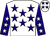 White, dark blue stars, dark blue sleeves, white stars ()
