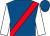 Royal blue, red sash, white sleeves ()