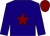 Dark blue, maroon star, maroon cap ()