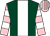 Dark green, white stripe, pink and white hooped sleeves, striped cap ()