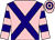 Pink, dark blue cross belts, hooped sleeves and cap ()