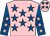 Pink, royal blue stars, royal blue sleeves, pink stars ()