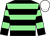 Black, light green hoops, white cap ()